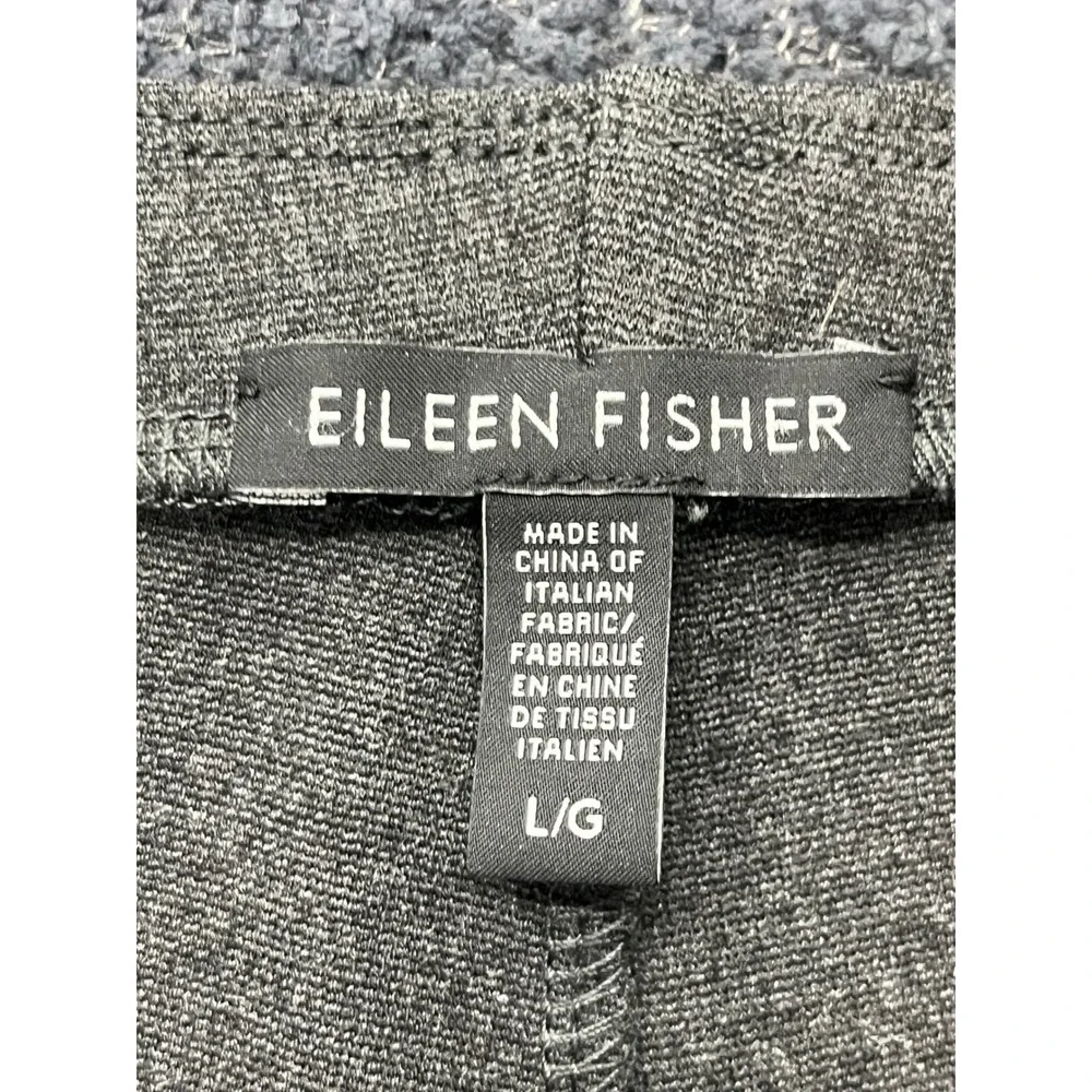 Eileen‎ Fisher Grey Ponte Knit Ankle Pants Italian Fabric Side Slit Size Large